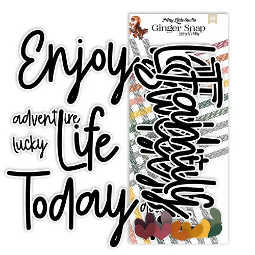 Pretty Little Studio - Ginger Snap Collection - Die-Cuts - Loving Life Word Titles