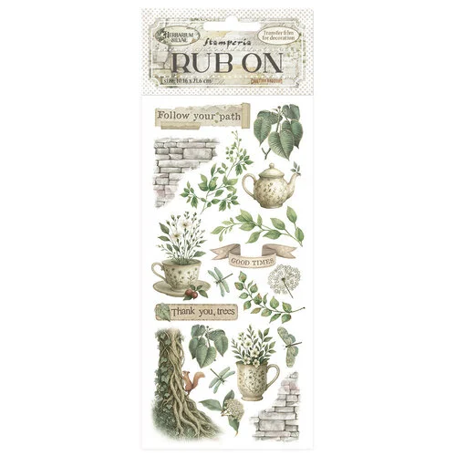 Stamperia - Herbarium Silvae Collection - Rub-On Transfers -Tea Time