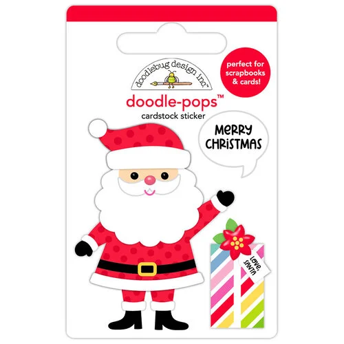 Doodlebug Design - Oh What Fun Collection - Doodle-Pops - Dimensional Cardstock Stickers - Hello Santa