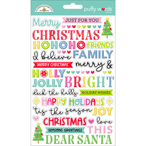 Doodlebug Design - Oh What Fun Collection - Puffy Stickers - Words 1 Doodlebug Design - Oh What Fun Collection - Puffy Stickers - Words
