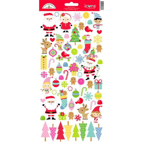 Doodlebug Design - Oh What Fun Collection - Stickers - Icons