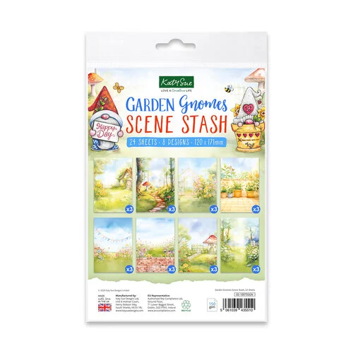 Katy Sue Designs - Paper Pack - Garden Gnomes Scene Stash
