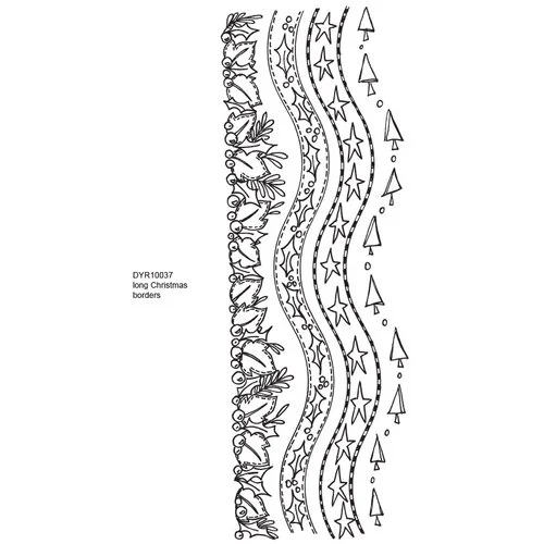 Stampers Anonymous - Dylusions - Cling Mounted Rubber Stamps - Long Christmas Borders