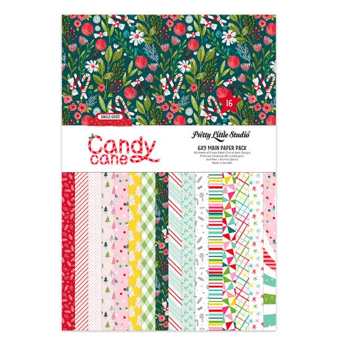 Pretty Little Studio - Candy Cane Collection - Paper Pack - 6 x 9 Single Sided - Main