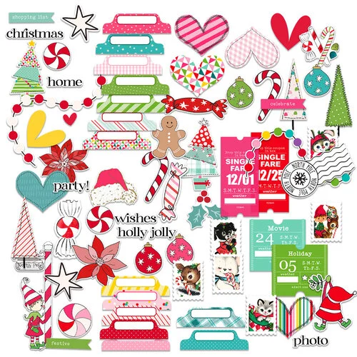 Pretty Little Studio - Candy Cane Collection - Die-Cuts - Merry Mix 1 Pretty Little Studio - Candy Cane Collection - Die-Cuts - Merry Mix