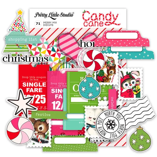 Pretty Little Studio - Candy Cane Collection - Die-Cuts - Merry Mix 2 Pretty Little Studio - Candy Cane Collection - Die-Cuts - Merry Mix