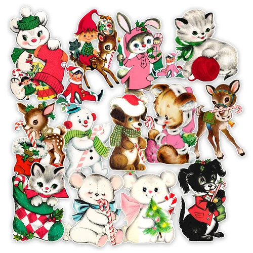 Pretty Little Studio - Candy Cane Collection - Die-Cuts - Vintage - Candy Cane