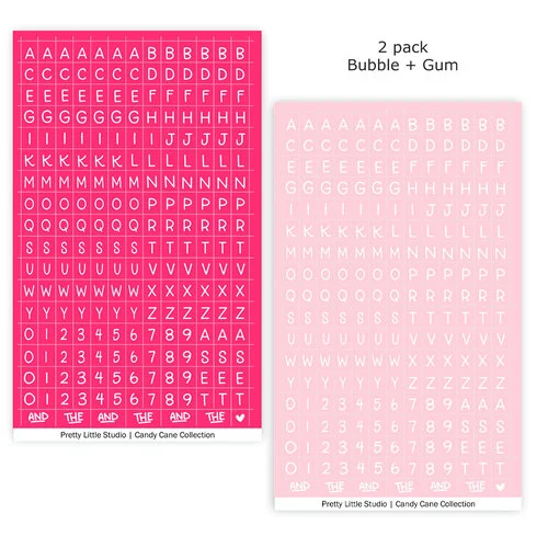 Pretty Little Studio - Candy Cane Collection - Stickers - Mini ABC - Bubble and Gum 3 Pretty Little Studio - Candy Cane Collection - Stickers - Mini ABC - Bubble and Gum