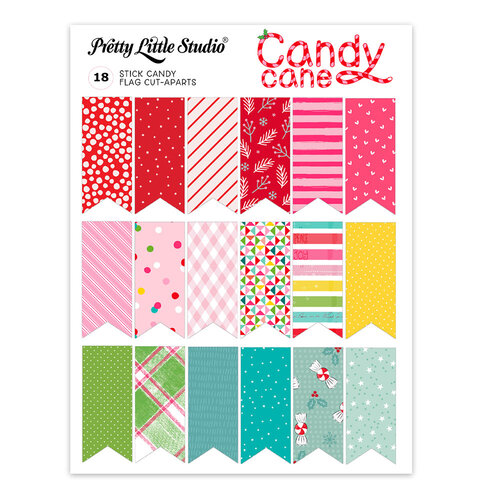 Pretty Little Studio - Candy Cane Collection - Cut-Aparts - Stick Candy Flags