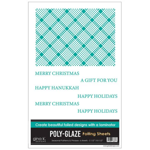 Gina K Designs - Poly-Glaze Foiling Sheets - Seasonal Patterns and Phrases 1 Gina K Designs - Poly-Glaze Foiling Sheets - Seasonal Patterns and Phrases