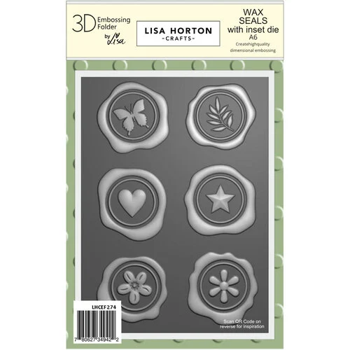 Lisa Horton Crafts - 3D Embossing Folder with Inset Dies - Wax Seals