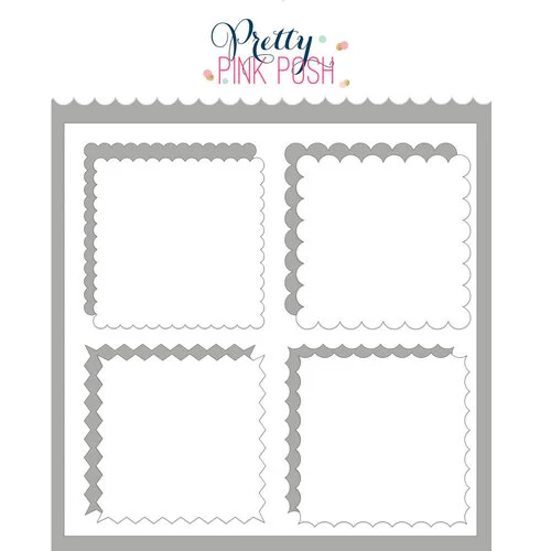 Pretty Pink Posh - Stencils - Decorative Squares With Masks 1 Pretty Pink Posh - Stencils - Decorative Squares With Masks