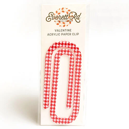 Everett Rd - Valentine Collection - Acrylic Paper Clip - Red Pink 1 Everett Rd - Valentine Collection - Acrylic Paper Clip - Red Pink