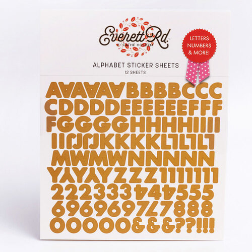 Everett Rd - Valentine Collection - Stickers - Alpha - Gold