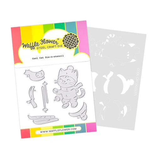 Waffle Flower Crafts - Die-N-Stencil - Cool Cat 1 Waffle Flower Crafts - Die-N-Stencil - Cool Cat