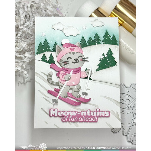 Waffle Flower Crafts - Die-N-Stencil - Cool Cat 3 Waffle Flower Crafts - Die-N-Stencil - Cool Cat