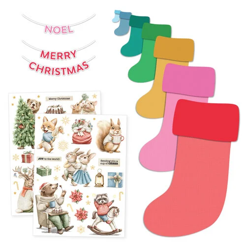 Scrapbook.com - Christmas Stocking Bundle - Dies and Rub-Ons