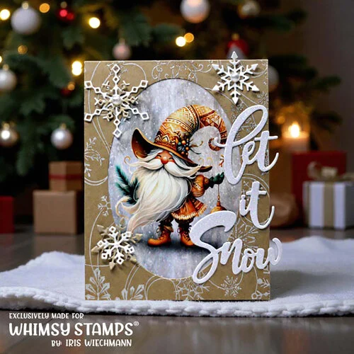 Whimsy Stamps - Quick A2 Card Fronts - Woodland Santa 1