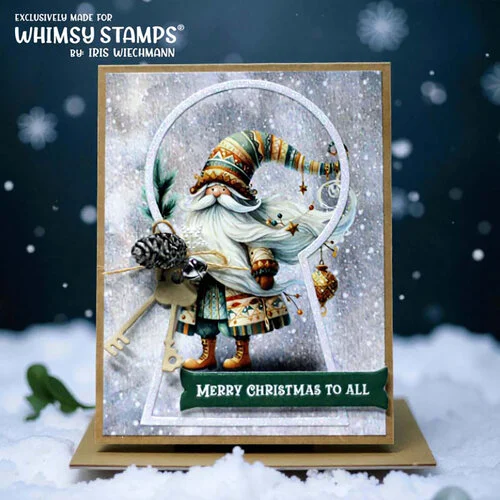 Whimsy Stamps - Quick A2 Card Fronts - Woodland Santa 1