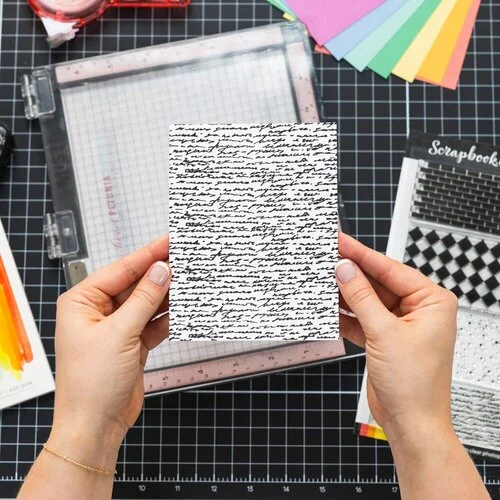 Scrapbook.com - Clear Photopolymer Stamp Set - Background Builders 1 - Bricks, Checkers, Splatter and Script 3 Scrapbook.com - Clear Photopolymer Stamp Set - Background Builders 1 - Bricks, Checkers, Splatter and Script