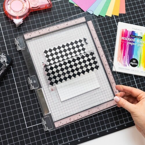 Scrapbook.com - Clear Photopolymer Stamp Set - Background Builders 1 - Bricks, Checkers, Splatter and Script 4 Scrapbook.com - Clear Photopolymer Stamp Set - Background Builders 1 - Bricks, Checkers, Splatter and Script