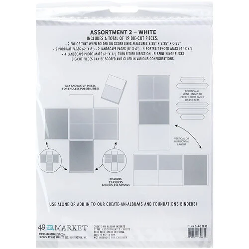 49 and Market - Create-An-Album Collection - Inserts - Assortment 2 - White