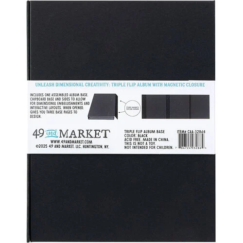 49 and Market - Create-An-Album Collection - Triple Flip Album Base - Black