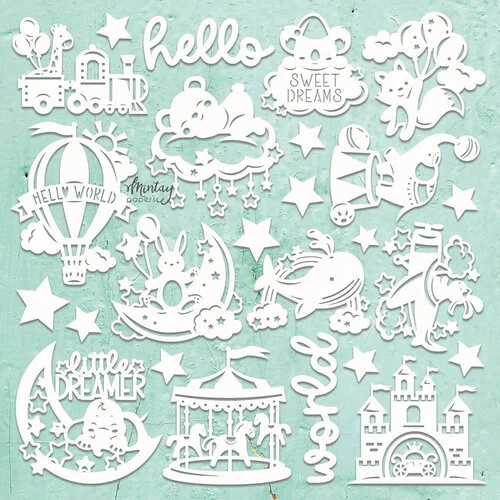 Mintay Papers - Embellishments - Chippies - Baby Love 1 Mintay Papers - Embellishments - Chippies - Baby Love