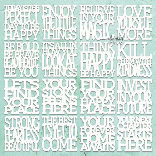 Mintay Papers - Embellishments - Chippies - Motivational Words 1 Mintay Papers - Embellishments - Chippies - Motivational Words