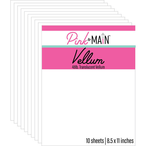 Pink and Main - 8.5 x 11 Paper Pack - Vellum