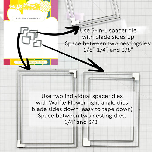 Waffle Flower Crafts - Craft Dies - Right Angle Spacers 2 Waffle Flower Crafts - Craft Dies - Right Angle Spacers