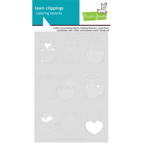 Lawn Fawn - Coloring Stencils - Critter Conversation Hearts 1 Lawn Fawn - Coloring Stencils - Critter Conversation Hearts