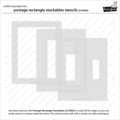 Lawn Fawn - Stencils - Postage Rectangle Stackables 2 Lawn Fawn - Stencils - Postage Rectangle Stackables