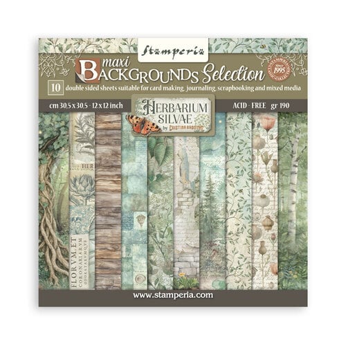 Stamperia - Herbarium Silvae Collection - 12 x 12 Paper Pad - Backgrounds 1 Stamperia - Herbarium Silvae Collection - 12 x 12 Paper Pad - Backgrounds