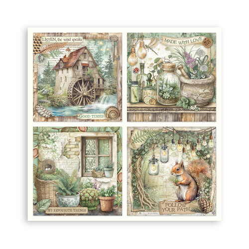 Stamperia - Herbarium Silvae Collection - 8 x 8 Paper Pad - Single Face