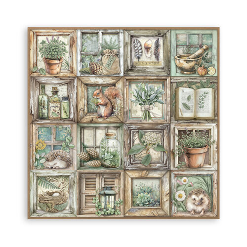 Stamperia - Herbarium Silvae Collection - 8 x 8 Paper Pad - Single Face