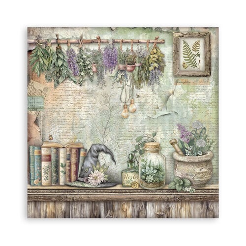 Stamperia - Herbarium Silvae Collection - 8 x 8 Paper Pad - Single Face