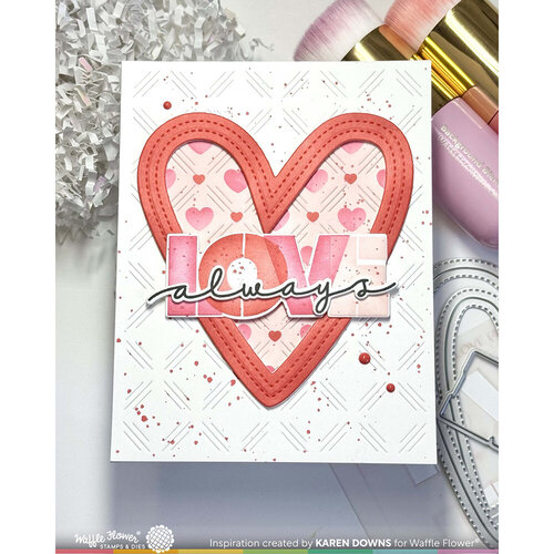Waffle Flower Crafts - Die-N-Stencil - Overlapping Love 3 Waffle Flower Crafts - Die-N-Stencil - Overlapping Love