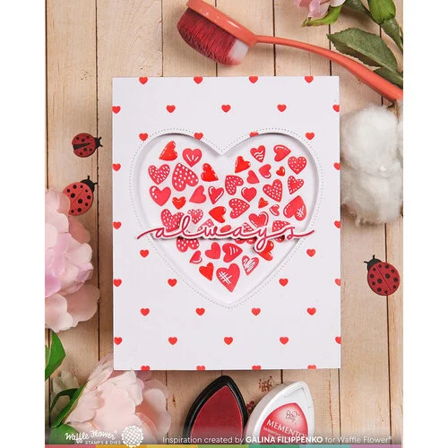 Waffle Flower Crafts - Die-N-Stencil - Inlaid Hearts 2 Waffle Flower Crafts - Die-N-Stencil - Inlaid Hearts