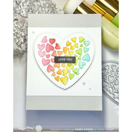 Waffle Flower Crafts - Die-N-Stencil - Inlaid Hearts 4 Waffle Flower Crafts - Die-N-Stencil - Inlaid Hearts