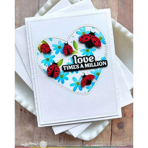 Waffle Flower Crafts - Die-N-Stencil - Inlaid Hearts 6 Waffle Flower Crafts - Die-N-Stencil - Inlaid Hearts