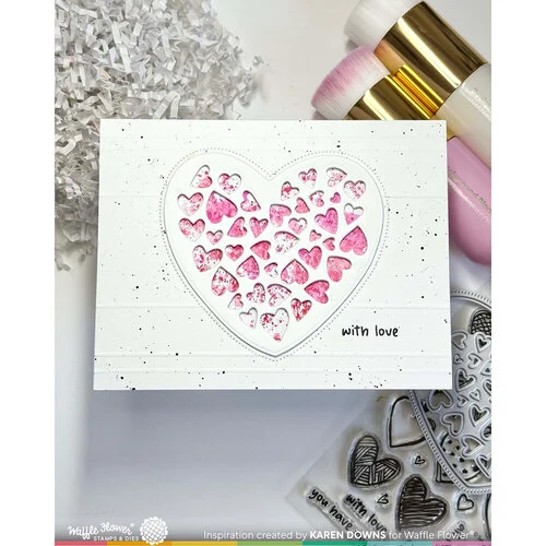 Waffle Flower Crafts - Die-N-Stencil - Inlaid Hearts 8 Waffle Flower Crafts - Die-N-Stencil - Inlaid Hearts