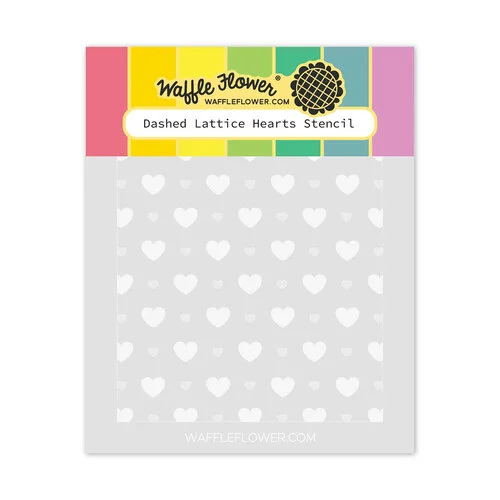 Waffle Flower Crafts - Stencils - Dashed Lattice Hearts 1 Waffle Flower Crafts - Stencils - Dashed Lattice Hearts