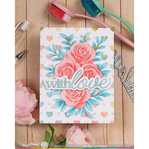 Waffle Flower Crafts - Stencils - Dashed Lattice Hearts 3 Waffle Flower Crafts - Stencils - Dashed Lattice Hearts