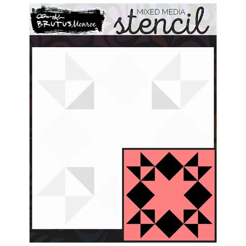 Brutus Monroe - Stitched With Love Collection - Stencils - Rustic Patchwork 1 Brutus Monroe - Stitched With Love Collection - Stencils - Rustic Patchwork