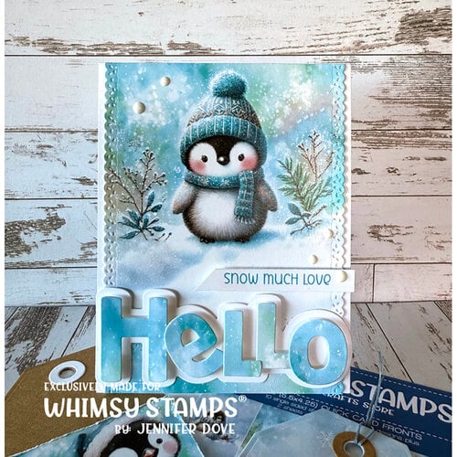 Whimsy Stamps - Quick A2 Card Fronts - Chilly Penguins