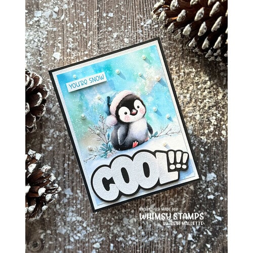 Whimsy Stamps - Quick A2 Card Fronts - Chilly Penguins