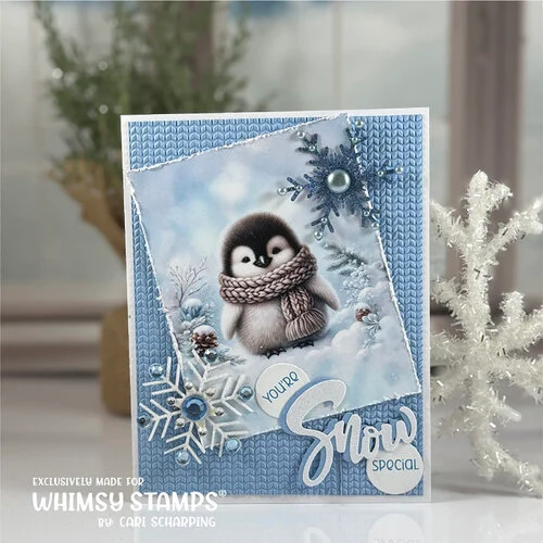 Whimsy Stamps - Quick A2 Card Fronts - Chilly Penguins