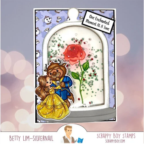 Scrappy Boy Stamps - Dies - A2 Dome Shaker Card