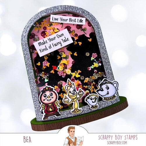 Scrappy Boy Stamps - Dies - A2 Dome Shaker Card
